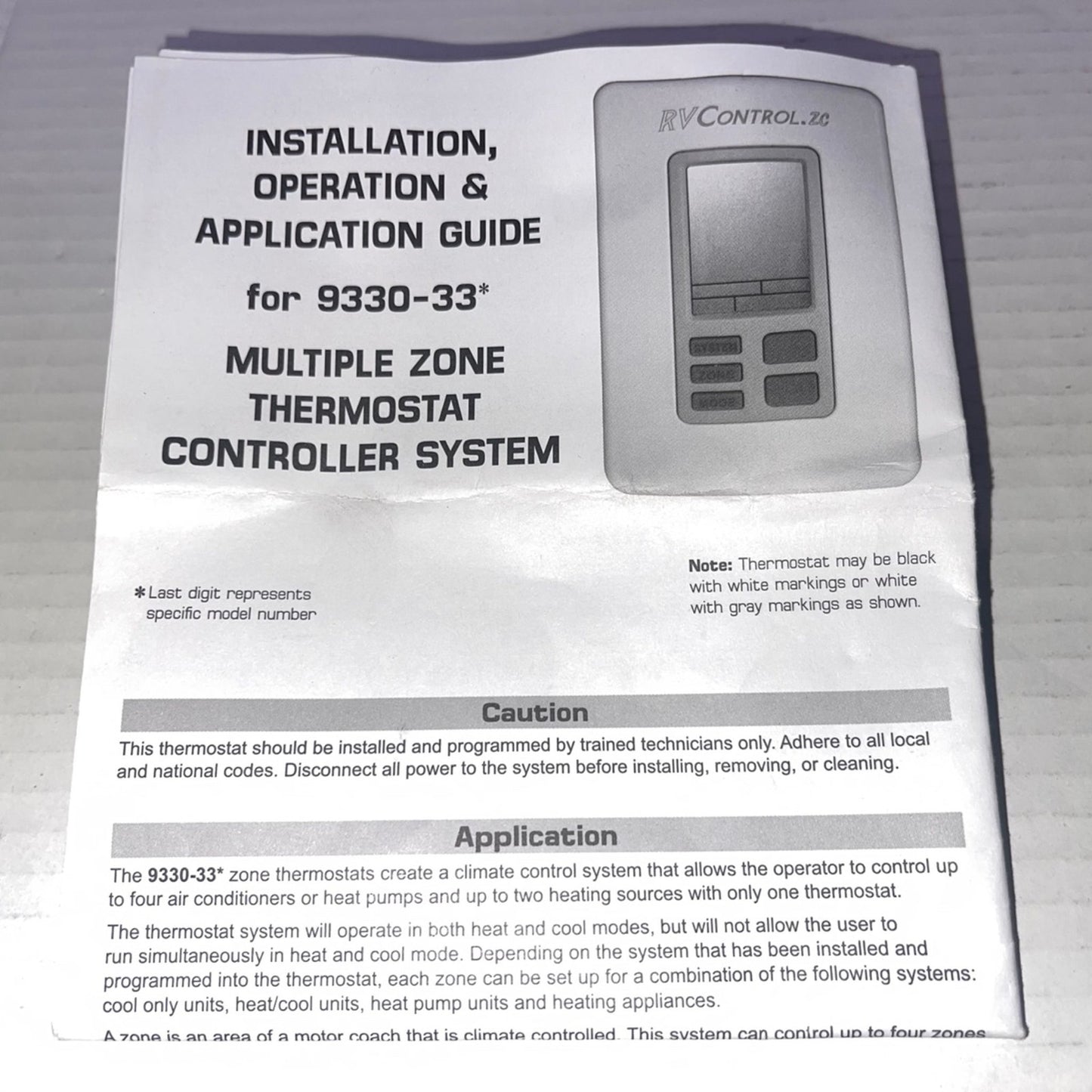 9330A3341 Digital Thermostat for Coleman Mach 9330-33 Series Multiple Zone RV Digital Thermostat,12V Wall Mount Thermostat for RV - Hot/Cool Temperature Control,