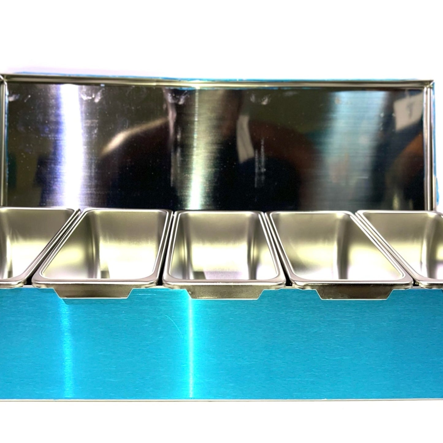 TrueCraftware- 5 Compartment Stainless Steel Condiment Bar (Open Bottom)- Condim