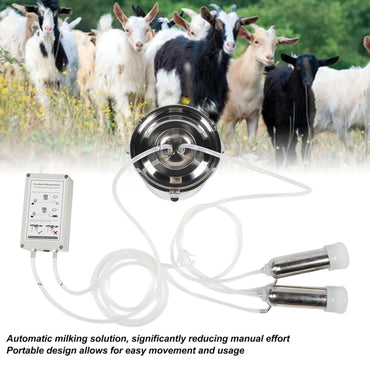 3L Electric Milker Milking Machine Household Manual Double Head Milker Efficient Pumping Cycle Large Capacity Portable for Goat Pulsation Vacuum Milking Machine