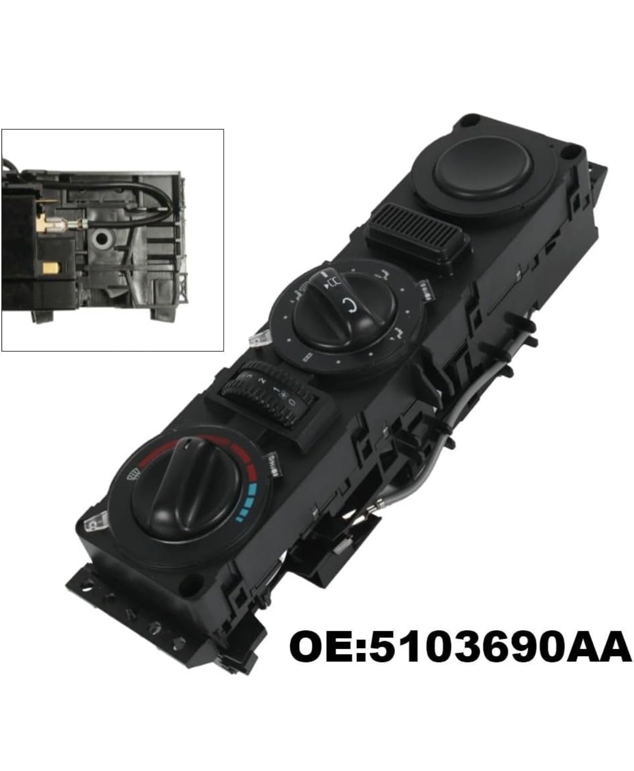 Climate Control Switch Panel for Dodge For Sprinter 2500 3500 Models 2003 to 2006 Without AC but with Heat Booster 5103690AA