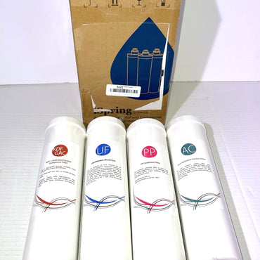 iSpring F4-CUA4 Replacement Pack 4-Stage Ultra Filtration System CU-A4, Sediment, UF, KDF, and Activated Carbon Filter, 4pcs, White