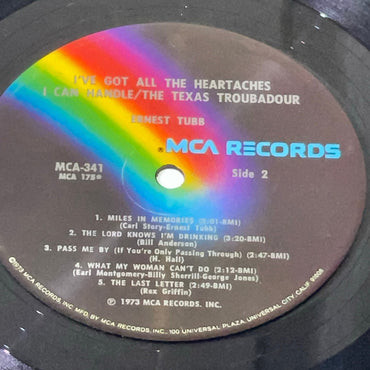 Ernest Tubb I've Got All The Heartaches I Can Handle / The Texas Troubadour MCA Records Vinyl, LP, Album