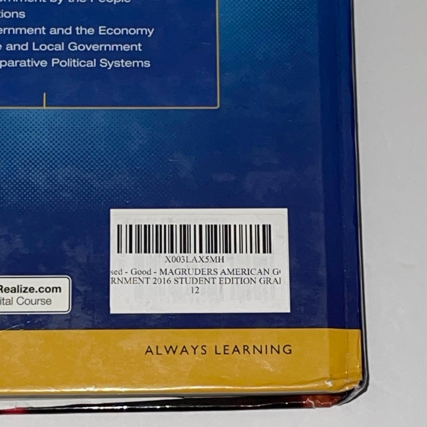 MAGRUDERS AMERICAN GOVERNMENT 2016 STUDENT EDITION GRADE 12 0133306992 978013330