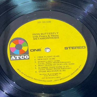Iron Butterfly Metamorphosis German Vinyl LP RECORD 1970 Atlantic Records