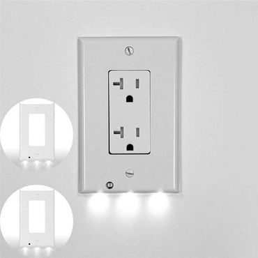 Decor LED Lighted - Night Light Wall Outlet Cover with LED lights No Wire or Battery Needed (Home)