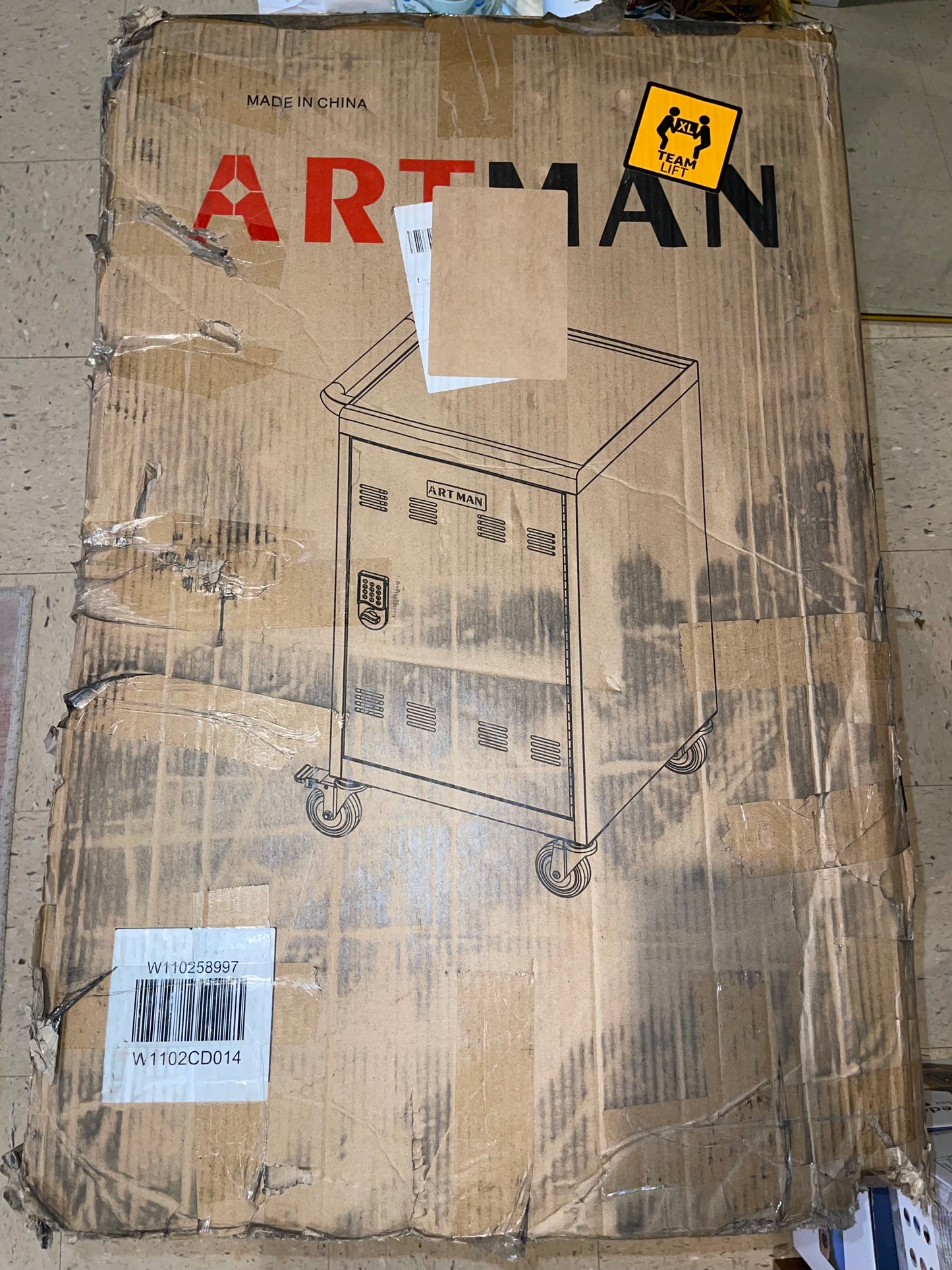 ARTMAN B30EL Tablet/Chromebook/Laptop Charging Cart with Keypad Lock (30 Devices) Slot