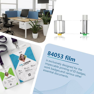 84053 HDP Retransfer Film, 84053 Clear Transfer Film, Replacement for Fargo 84053 Film for Fargo HDP5000 / HDPii, Yields 1500 Prints
