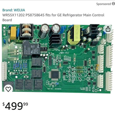 GE Refrigerator Main Control Board WR55X11202 PS8758645