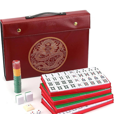 Mose Cafolo Chinese Mahjong Set X-Large 146 Numbered Melamine 1.5" Large Size Tile with Carrying Travel Case, English Manual, Pro Complete Mahjongg Game Set (Majiang, Mah Jongg)