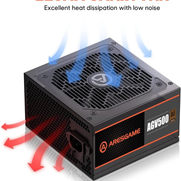 AGV Series 500W Power Supply, 80 Plus Bronze Certified, Non Modular Power Supply