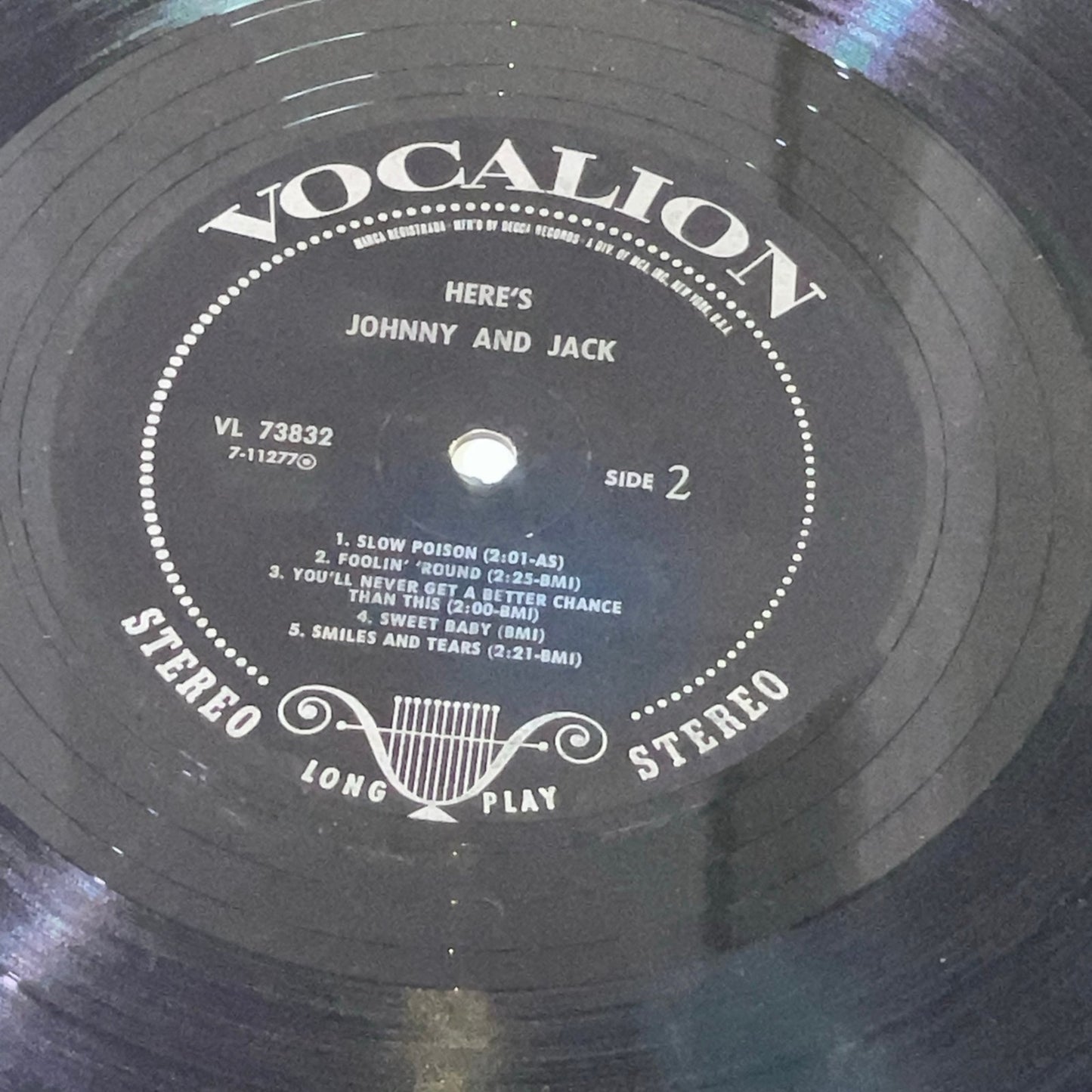 JOHNNY & JACK - here's VOCALION 73832 (LP vinyl record) 1968 VL 73832