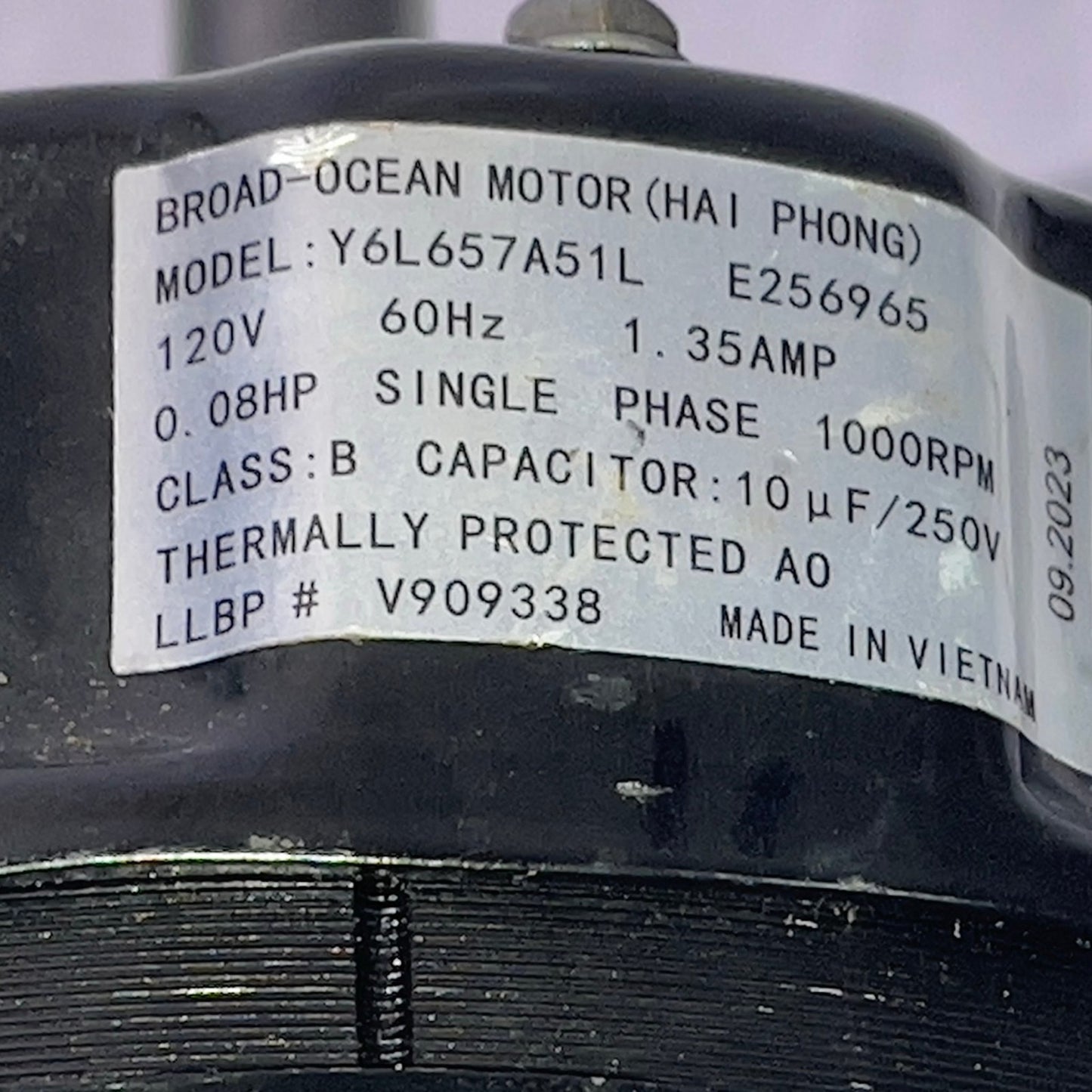 Master Flow Replacement Motor for Power Vents (EGV5/ERV4/ERV5) Includes Capacitor PVM105