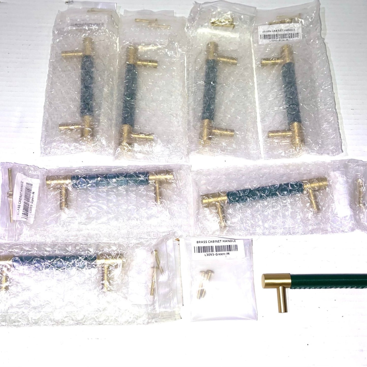 8PK 5” Barn Door Handle Sliding Door Pull Handle High Performance Handle Cabinet Door Drawer Kitchen Knobs Bathroom Heavy Duty Hardware Handle, Green