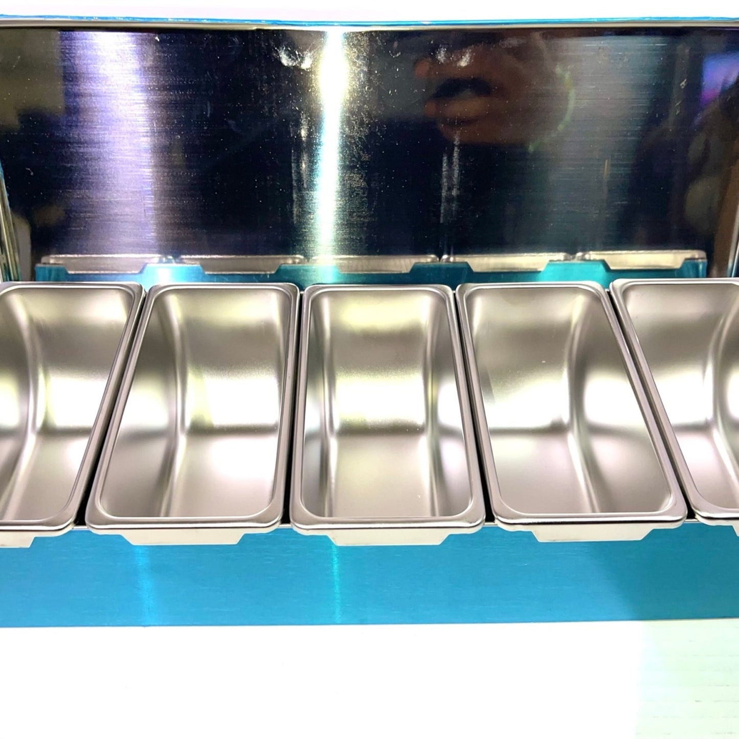 TrueCraftware- 5 Compartment Stainless Steel Condiment Bar (Open Bottom)- Condim