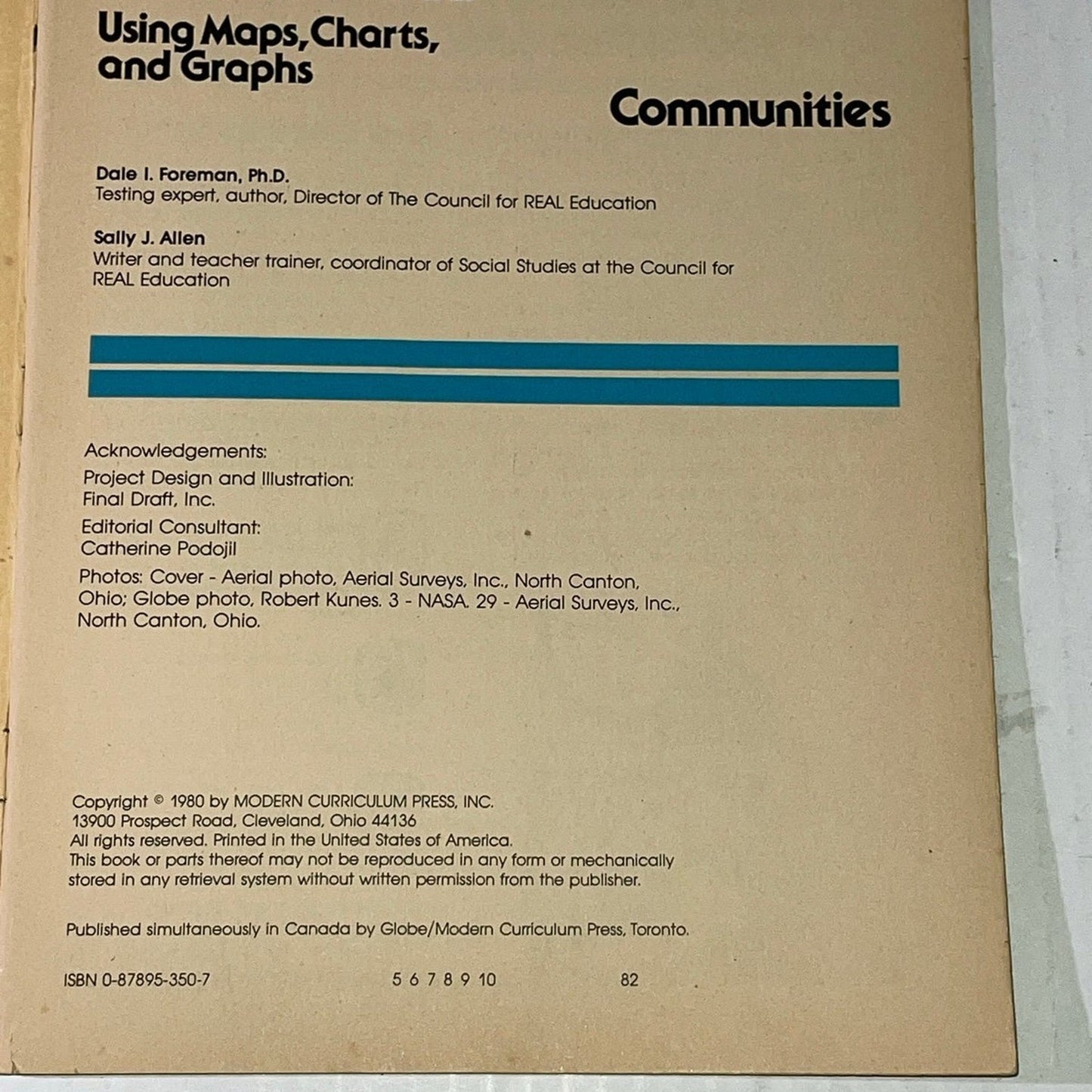1980s Reading Skills for Social Studies (Using Maps, Charts & Graphs (Workbook) ISBN-10	‎0878953507 ISBN-13	‎978-0878953509