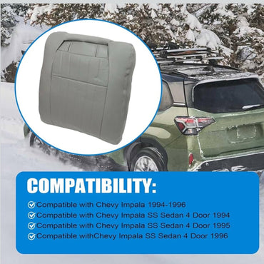 Chevy Impala SS 1994-1996 #143 Med Gray Perforated Leather Driver Passenger Side Top Lean Back Replacement Cover for Chevy Impala SS 1994-1996