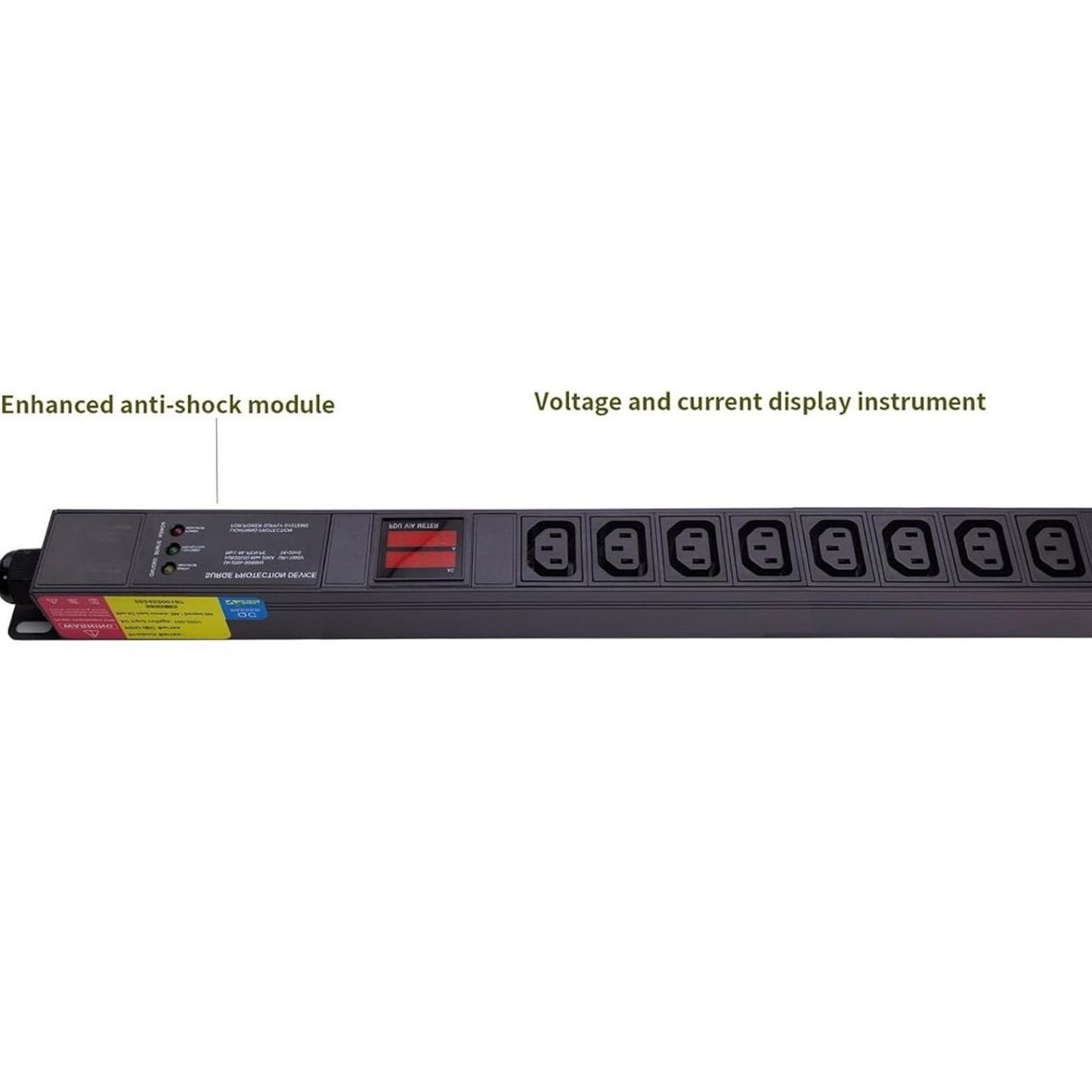 8way C13 C19 30A 120V-240V Metered PDU Current Volts Digital Meter SPD L6-30P amp PDU (06-30A-S005)