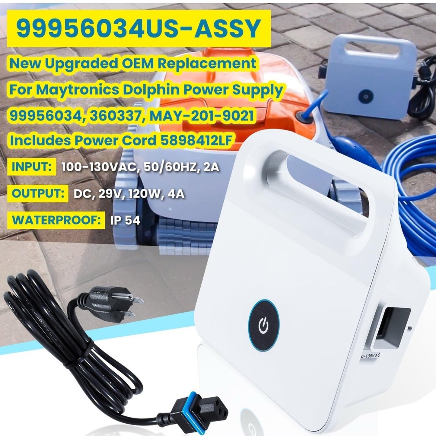 99956034 Power Supply for Dolphin Active 10,Solo,Cayman,Echo,Encore,Escape,E10,E