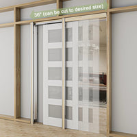 Pocket Door Frame Kit with Hardware & Soft Close, Sliding Smoothly Quietly Hidden Door Kit, for 18-36 W x 80 H Doors, 2 x 4 Studs Pocket Doors Hardware for Bathroom or Bedroom Easy to Install