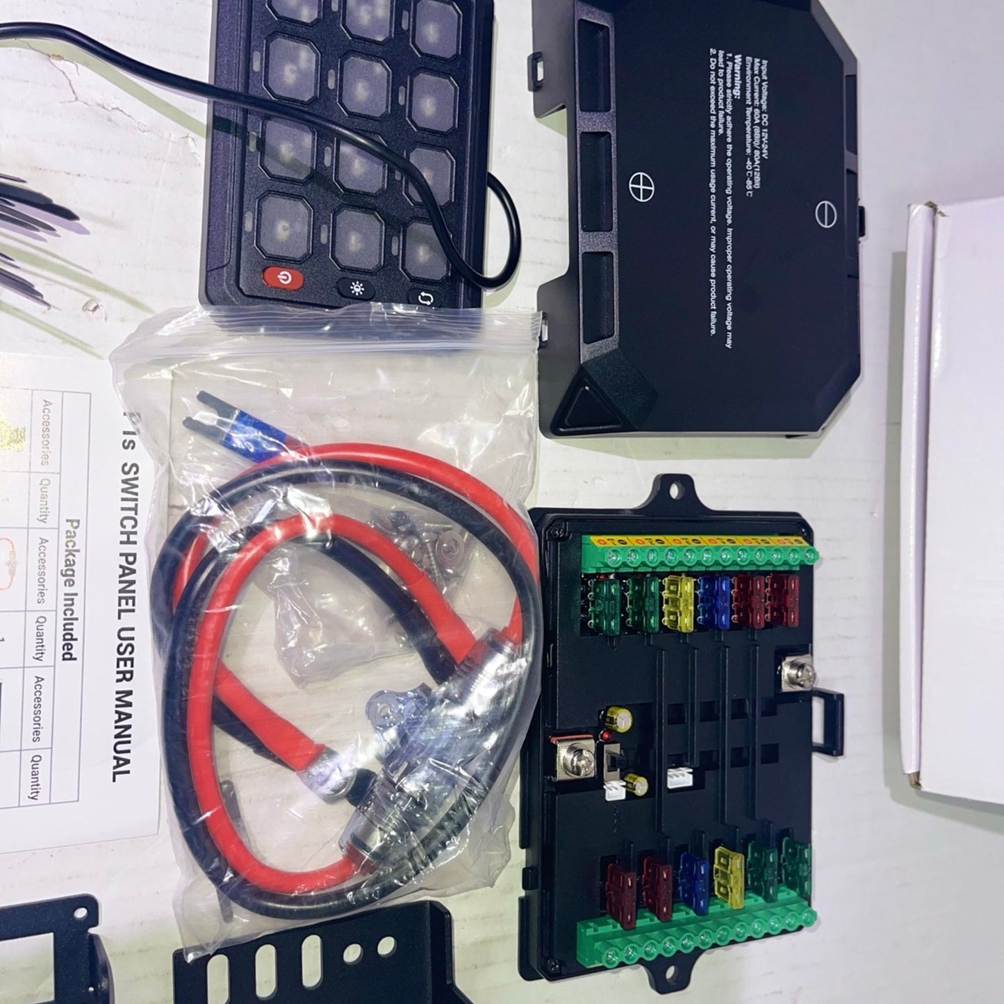 Truck Marine RGB 12 Gang Switch Panel IP65 LED Circuit Control Relay System with Remote Control S DC 12V 24V Panel Control System Versatile Be on The and More Wide Vehicles