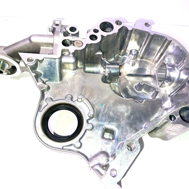 Timing Cover Oil Pump for Ford F150 Pickup Cougar Van Freestar Monterey Mustang Thunderbird Windstar Engine Timing Chain Oil Pump Cover Assembly Replacement TC232EN EQ-TC232EN