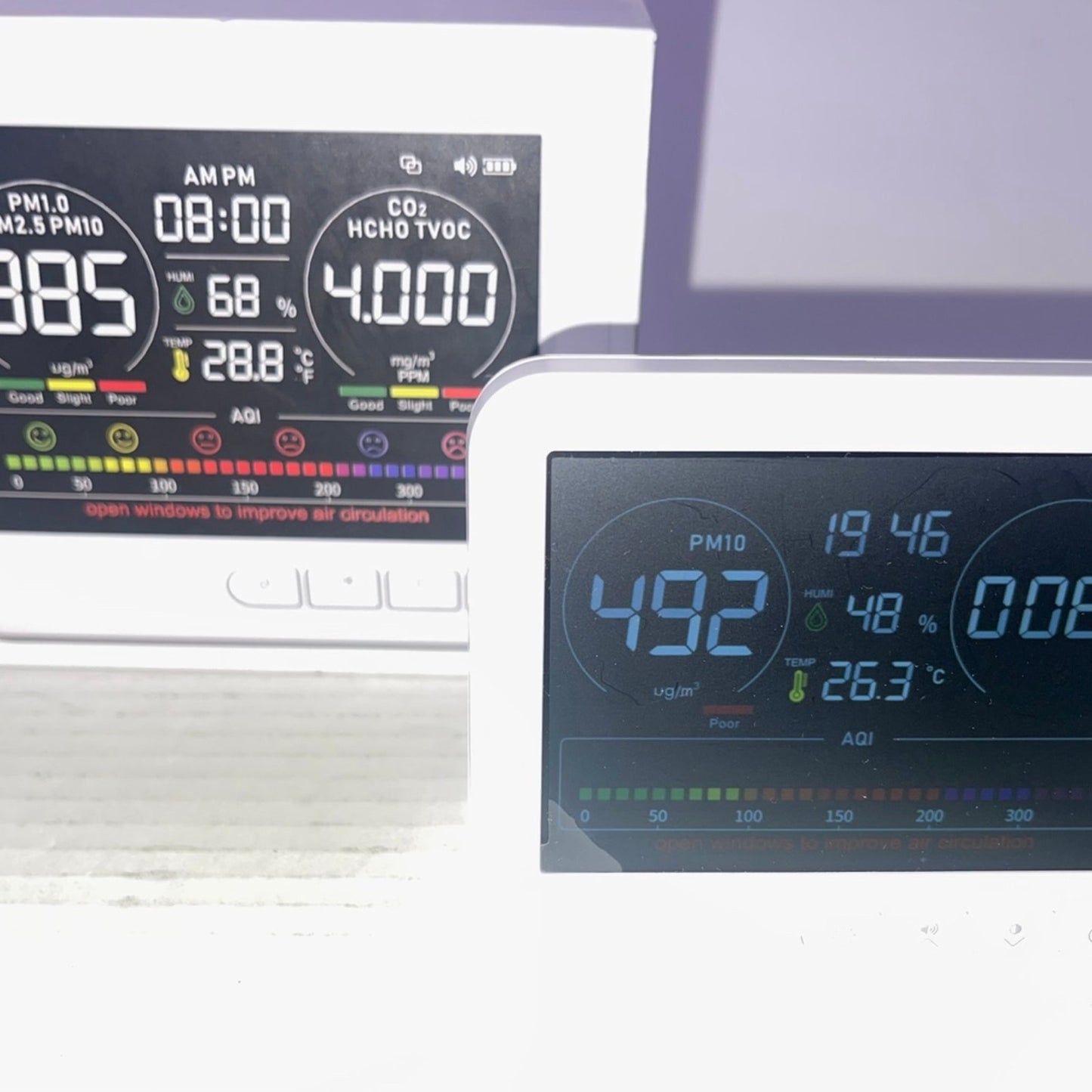 Professional Indoor Air Quality Monitor 7X AQI Alarms,16 in 1 Portable Real-Time Detector for PM2.5 | PM10 | CO2 | TVOC | HCHO | Temp | Hum for Home Cars Plants Pets