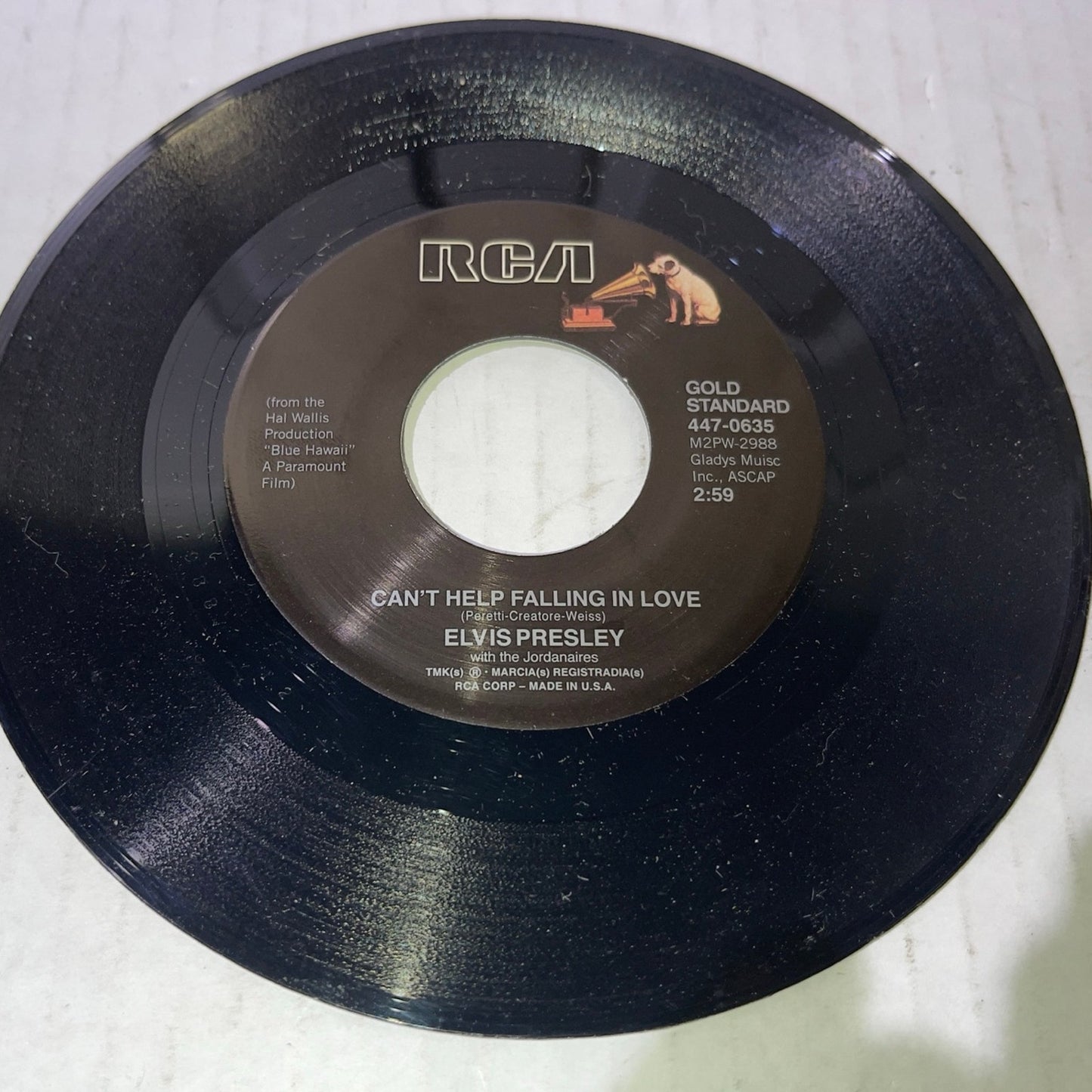 Elvis Presley - Cant Help Falling [Vinyl] 7" ‎Legacy Recordings 	‎1968