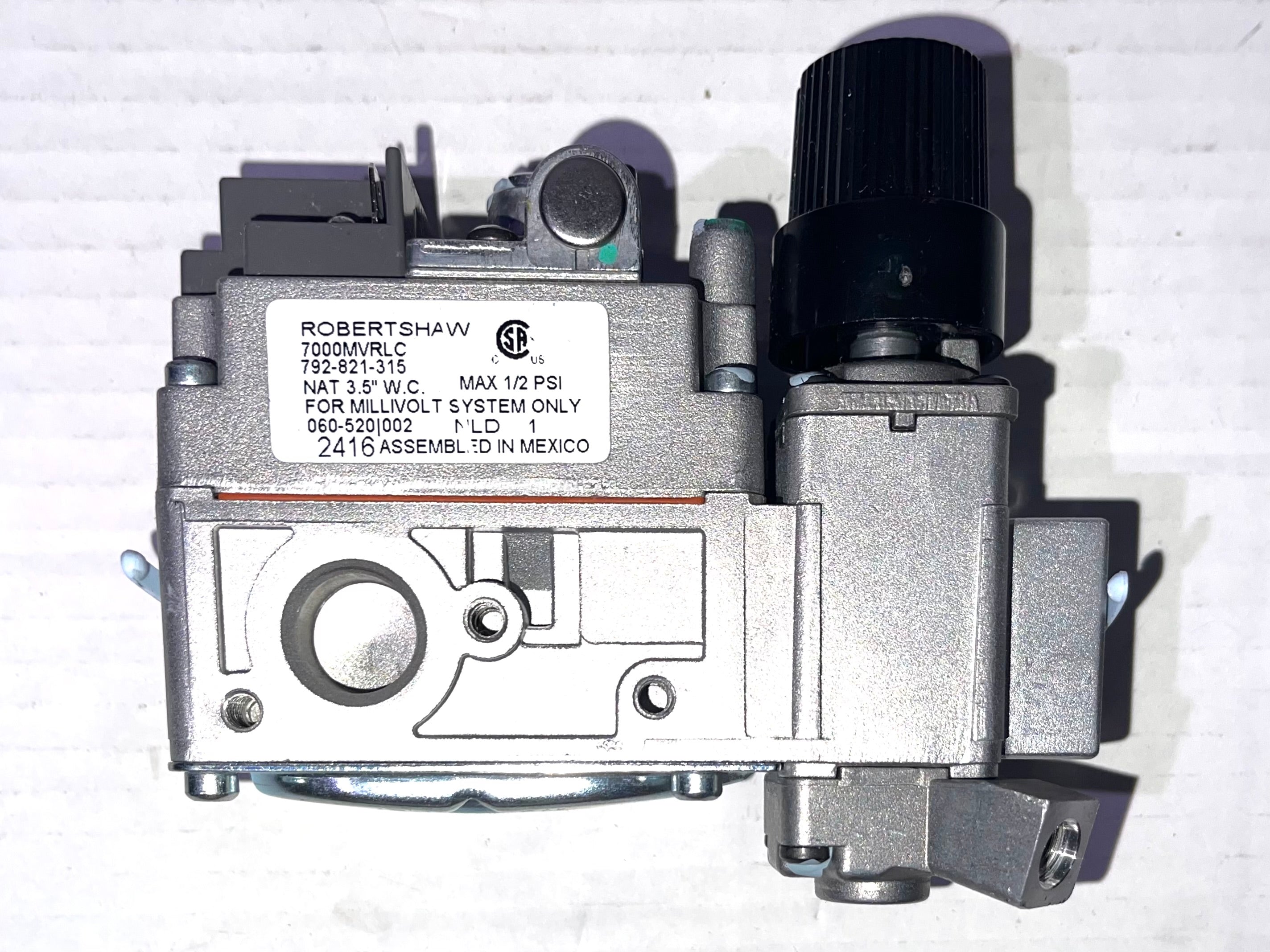 Heat N Glo NG natural gas Valve Part #060-520 Dexen Millivolt Valve FIREPLACE Gas Valve NG (060-520)

Replacement natural gas (NG) 30 second gas valve for Heat & Glo gas stoves