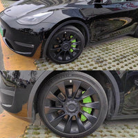 Caliper Covers 4 TESLA Model Y GREEN Accessories, 2020-2023 18 19” Wheel Hub Front and Rear Brake Caliper Cover