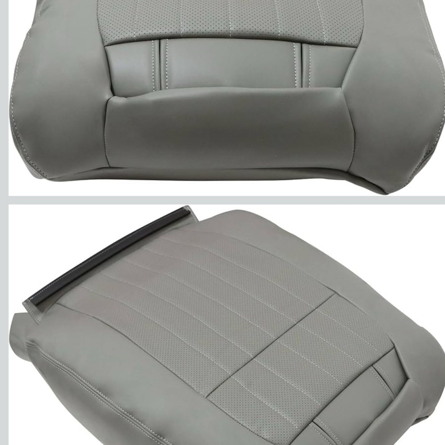 Chevy Impala SS 1994-1996 #143 Med Gray Perforated Leather Driver Passenger Side Top Lean Back Replacement Cover for Chevy Impala SS 1994-1996