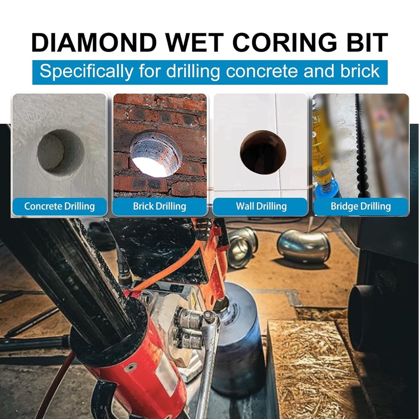 SALI Wet Diamond Core Drill Bits 2"/52mm Diameter, 15"/380mm Drilling Depth Conc