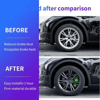 Caliper Covers 4 TESLA Model Y GREEN Accessories, 2020-2023 18 19” Wheel Hub Front and Rear Brake Caliper Cover