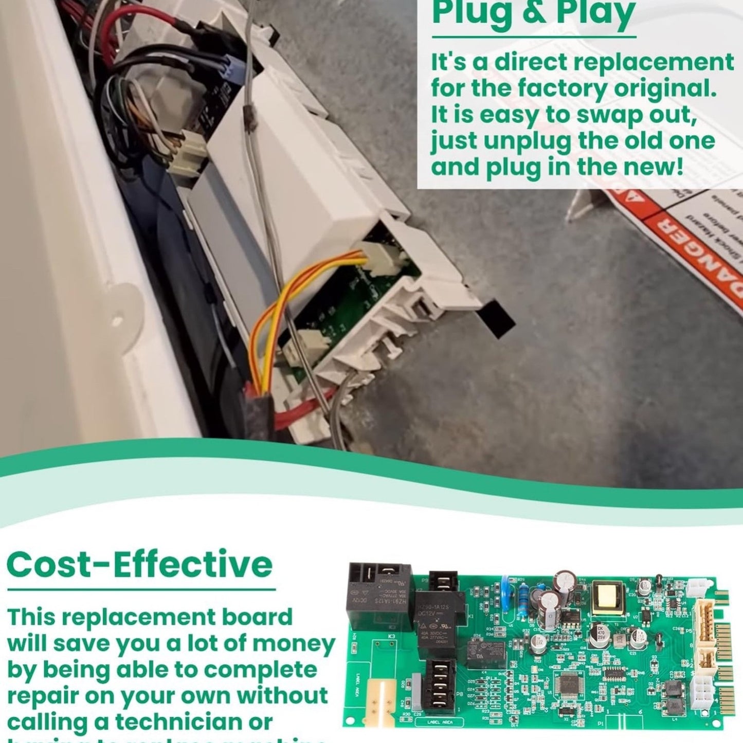 W10110641 Control Board for Whirlpool Kenmore Dryer Main Control Circuit Board Direct Replacement for OEM WPW10110641 AP6015062 1203065 PS11748333 W10110641R
