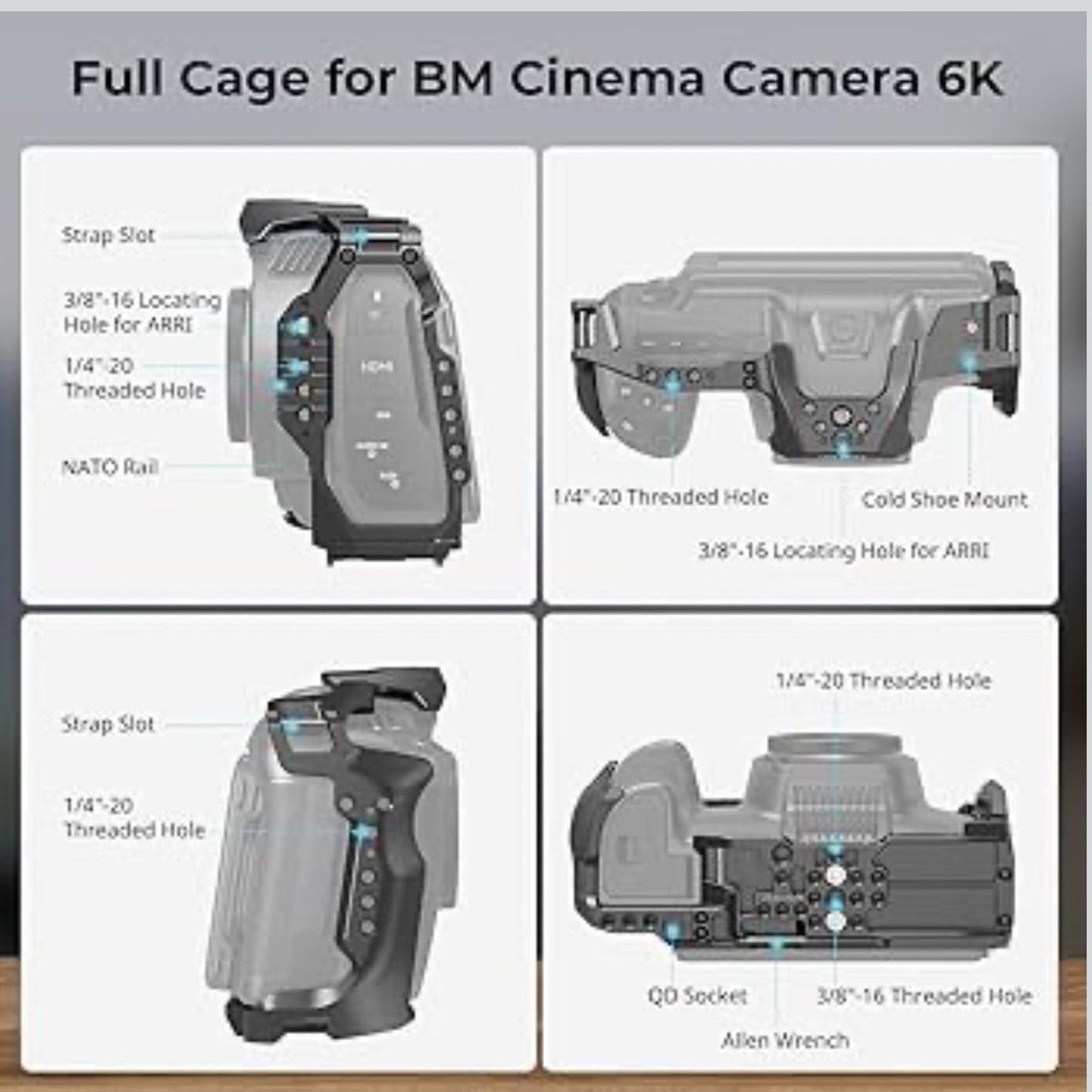 SmallRig Camera Cage Basic Kit BMCC Camera 6K Full Cage Blackmagic Design Cinema