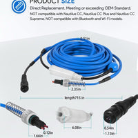 9995861-DIY 2-PIN Blue Swivel Cable 60FT/18M for Dolphin Pool Cleaners Nautilus