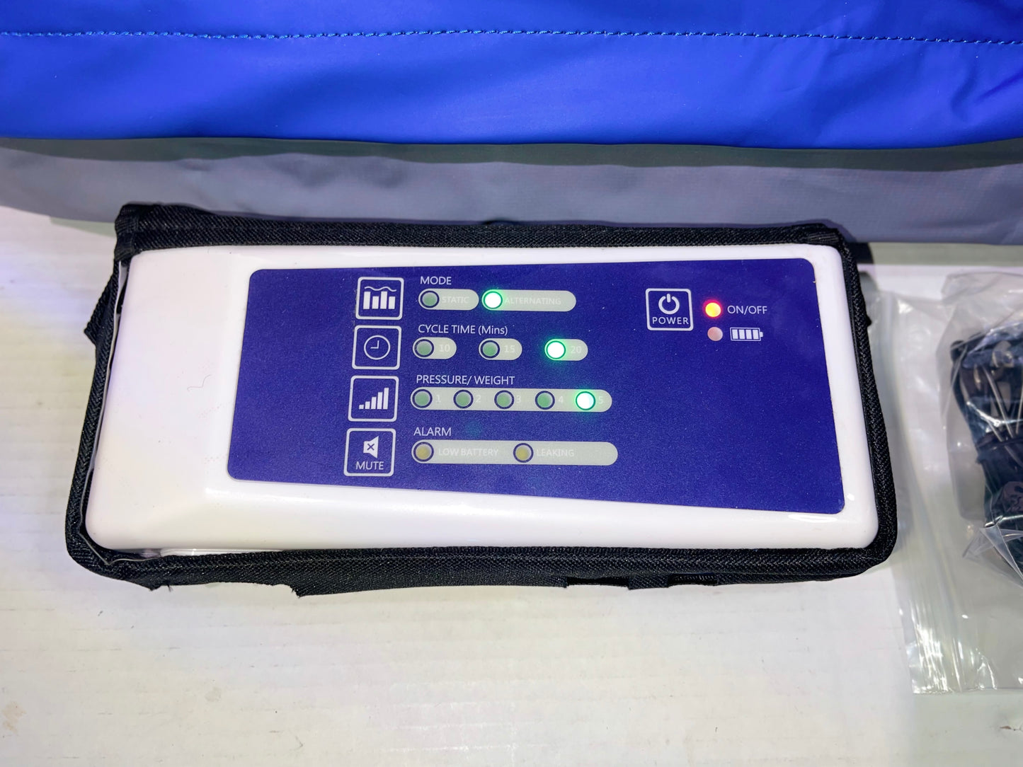 Alternating Pressure Seat Cushion for Wheelchairs with 24 Hour Air Pump Self Inflating Air Cell Cushion Pad for Pressure Relief Ulcer & Bed Sore Prevention Relieve Coccyx Tailbone Pain