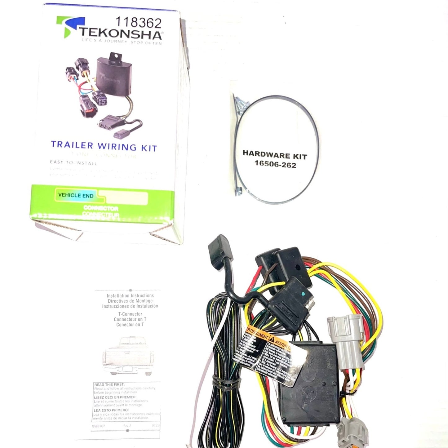 TEKONSHA 118362 T-One T-Connector Custom Harness, 4-Way Flat, w/Converter
