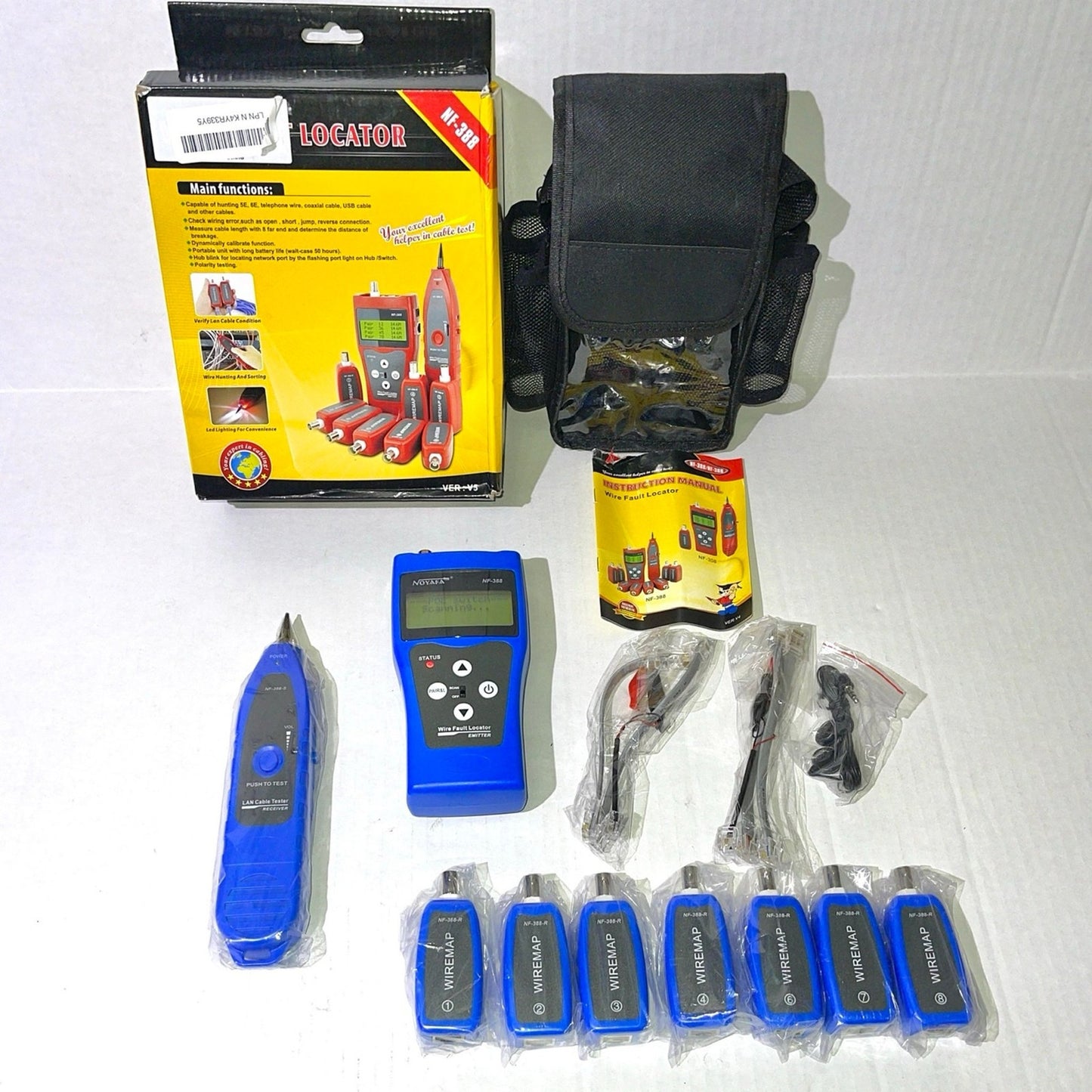 Network Cable Tester NF-388 Measure Length Continuity Test Wire Tracker RJ45 RJ11 Ethernet Cable Tester