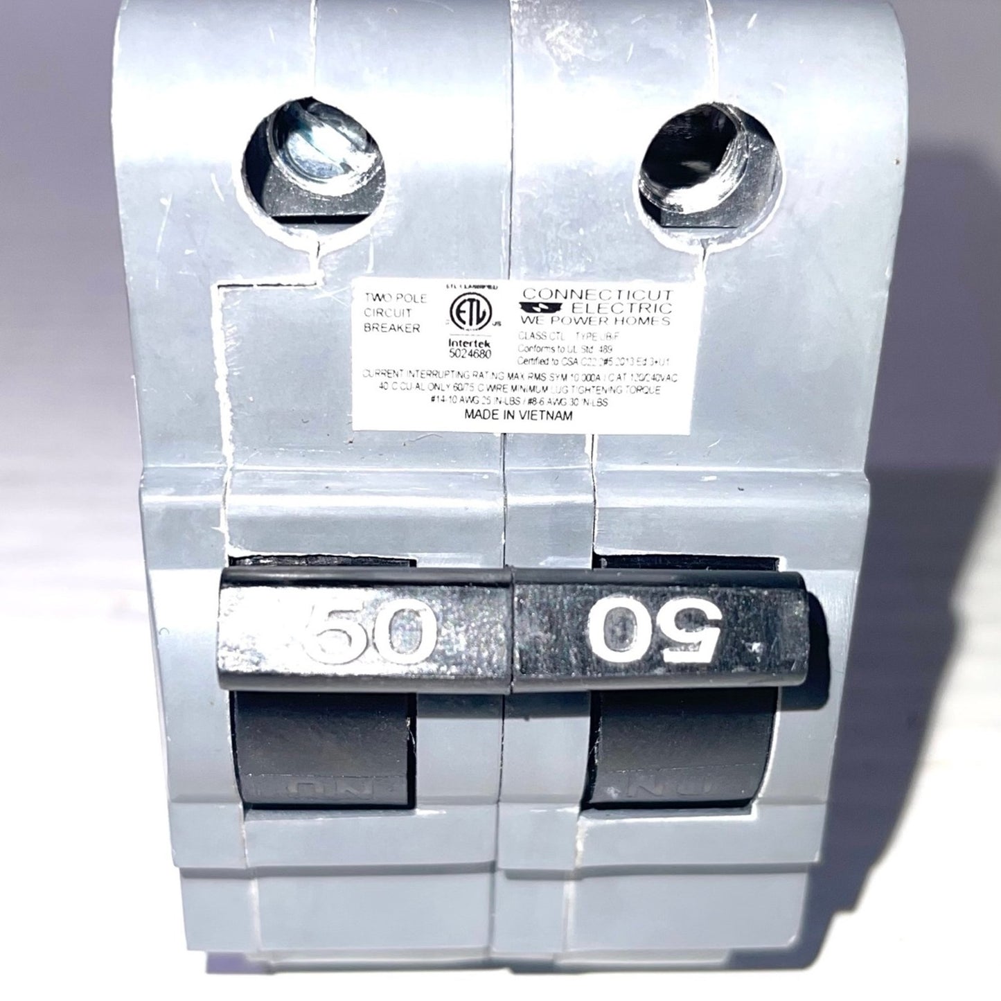 UBIF250N Federal Pacific Electric Stab-Lok NA250. Two Pole 50 Amp Thick Series Manufactured By Connecticut Electric Grey