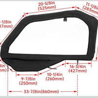 Universal Soft Upper Half Door Kit For UTV Soft Cab Enclosure Door Kit W/Frame