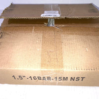 Fire Hose White, 1-1/2” x 50' Lay Flat Heavy-Duty Backwash/Discharge Hose, NST/NH Brass Connectors (1.5” NST/NH-50FT)