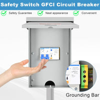 50 Amp Spa Panel, IP 65 Outdoor Breaker Box, 50 Amp GFCI Breaker for Hot Tub, Swimming Pools, 240V 1 Pole 3 Wires, Meeting NEMA 3R Standards for Outdoor Indoor