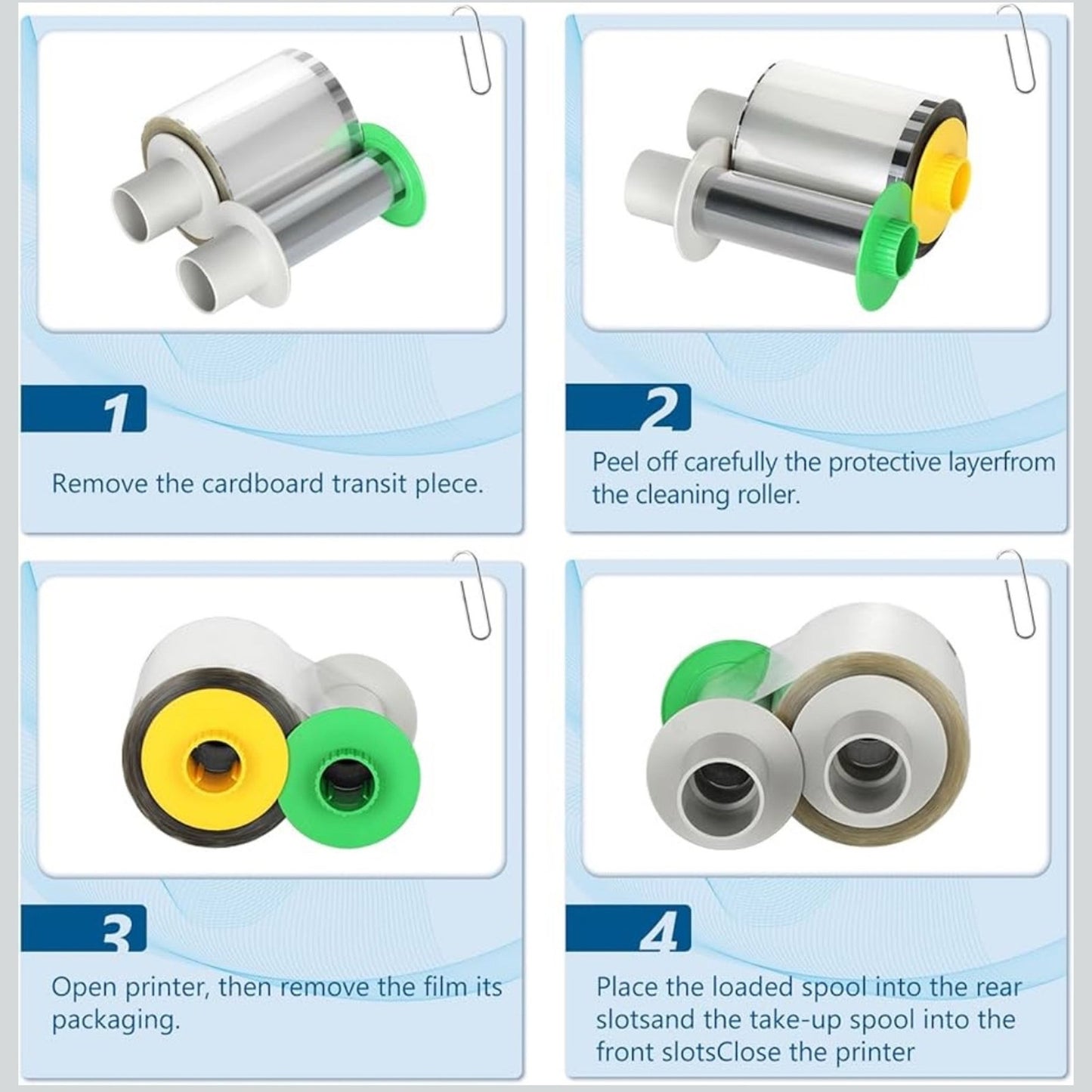 84053 HDP Retransfer Film, 84053 Clear Transfer Film, Replacement for Fargo 84053 Film for Fargo HDP5000 / HDPii, Yields 1500 Prints
