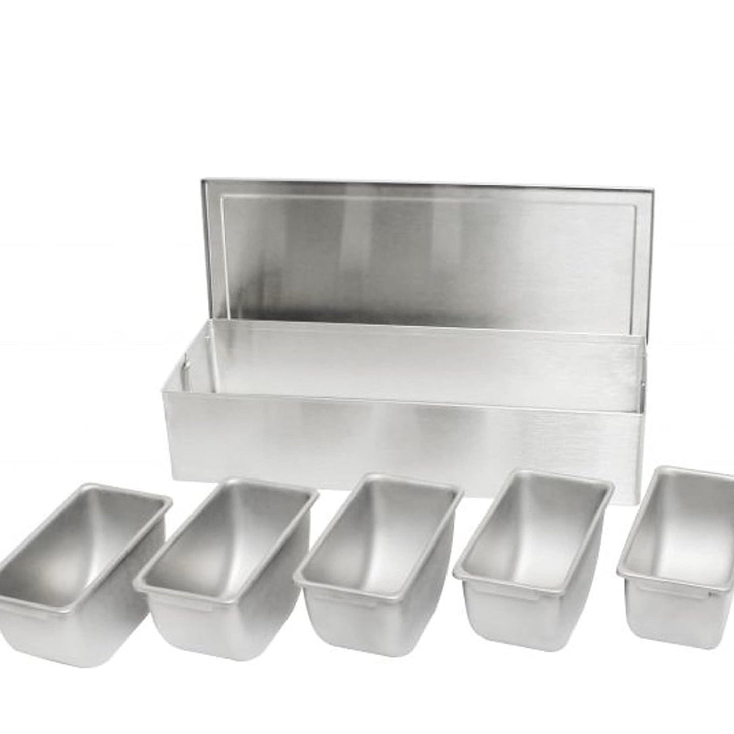 TrueCraftware- 5 Compartment Stainless Steel Condiment Bar (Open Bottom)- Condim
