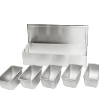 TrueCraftware- 5 Compartment Stainless Steel Condiment Bar (Open Bottom)- Condim