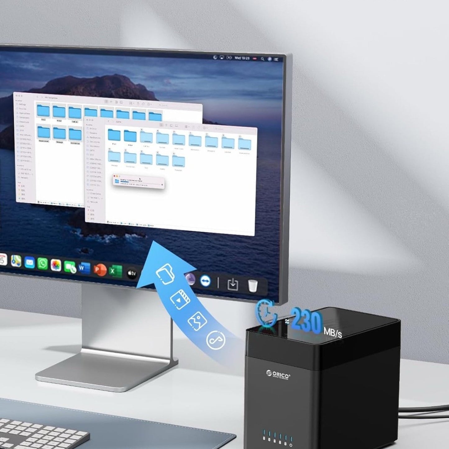 ORICO 5 Bay 3.5inch Hard Drive Enclosure USB 3.0 to SATA Magnetic Tool-Free External HDD Docking Station Case with 12V/6.5A Power Adapter for Family Storage Expansion Up to 90TB (5x18) - DS500U3 Seagate Barracuda ST2000DM008 2 TB 3.5" Internal Hard Drive