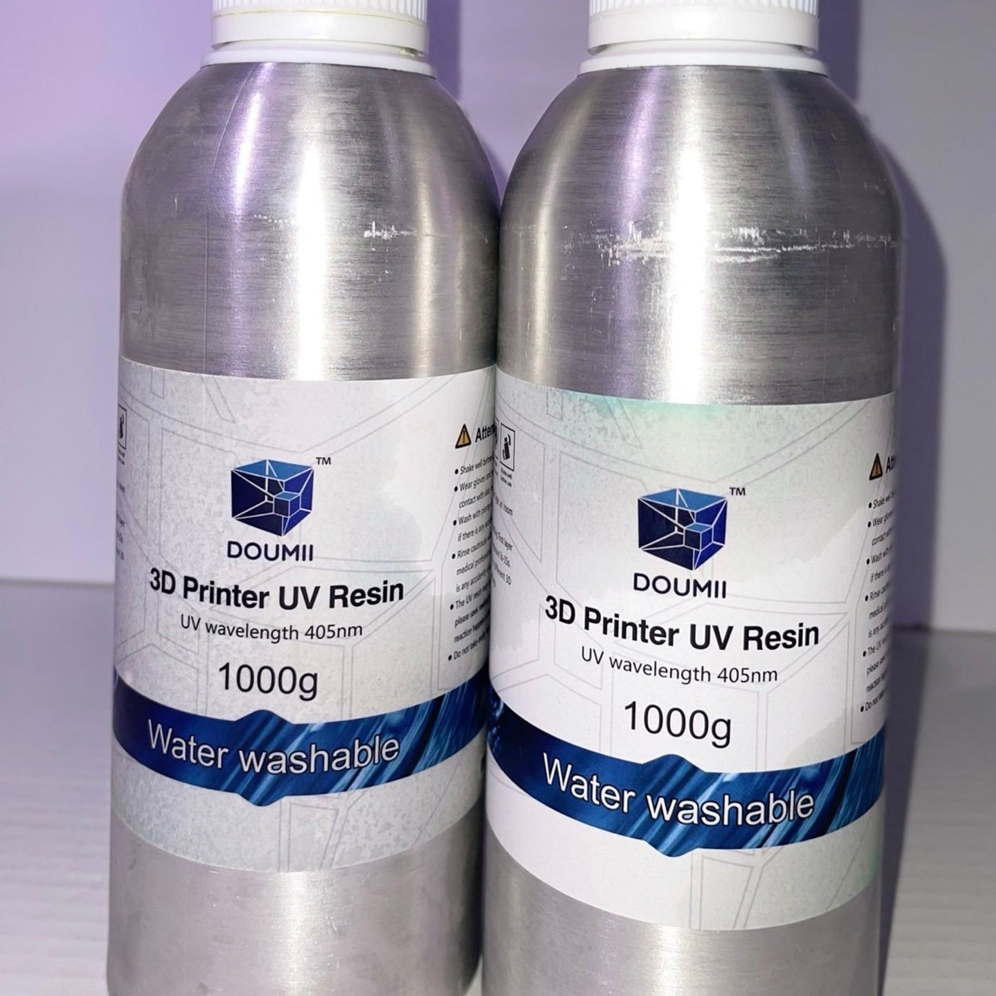 3D Resin Printing 2PK 1000G Water Washable 405nm UV Cured Green LCD DOUMII Print