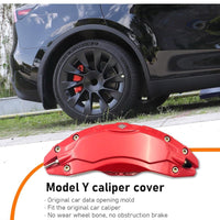 Red Brake Caliper Covers Set of 4 Tesla Model Y 2020-2024 19”-20”