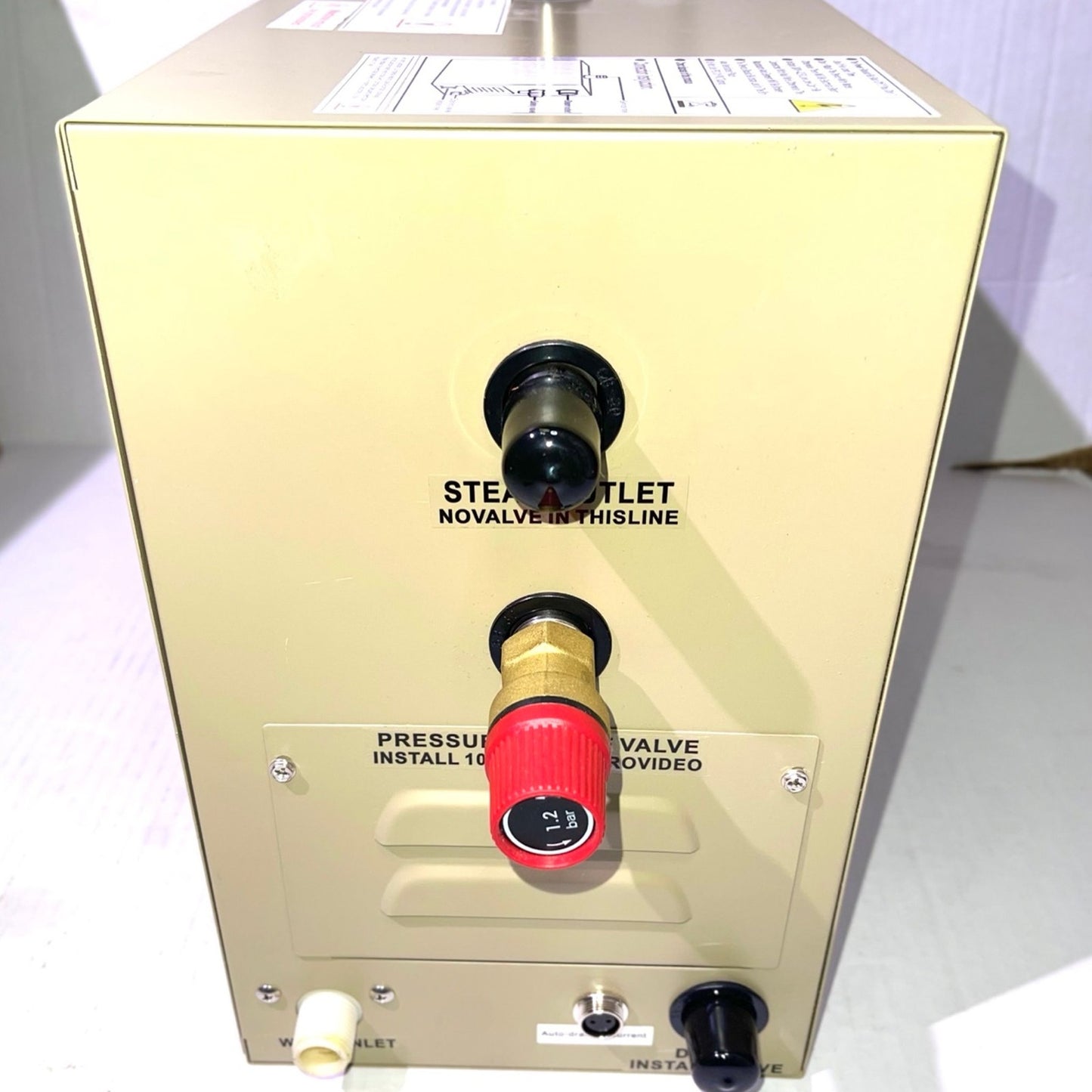 Commercial Self-Draining Steam Generator Shower System CGOLDENWALL 6KW Home Steam Bath Spa Generator 30 min to 12 Hours with Auto Drain 95-131℉ for