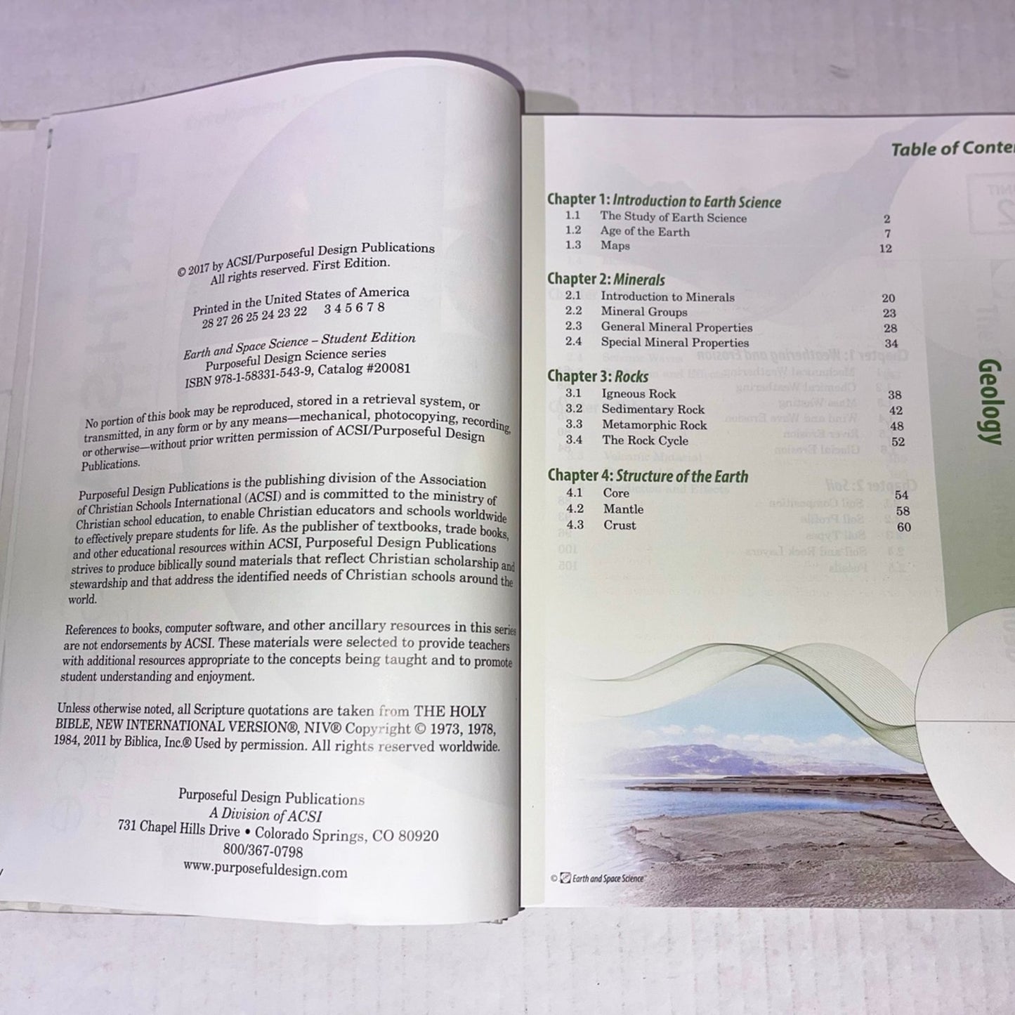 ACSI Purposeful Design, Earth & Space Science: Student Edition HARDCOVER